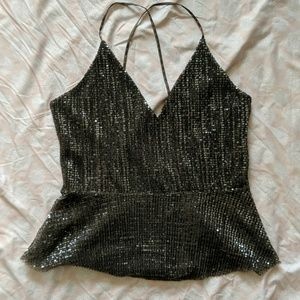 [Express] sleeveless sequin garment